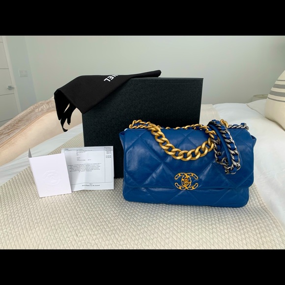 CHANEL Handbags - Chanel Blue 19 Flap Bag